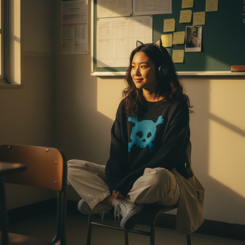 8Bit Retro Dead Skullz Knitted Sweater (Unisex)