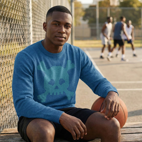 Knitted Sweater Dead Skullz - Blue