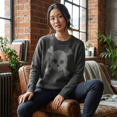 Knitted Sweater Dead Skullz - Gray