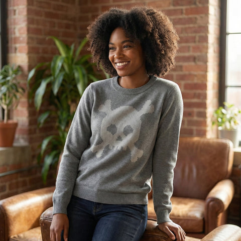 Knitted Sweater Dead Skullz - Gray