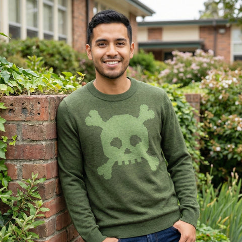 Knitted Sweater Dead Skullz - Green