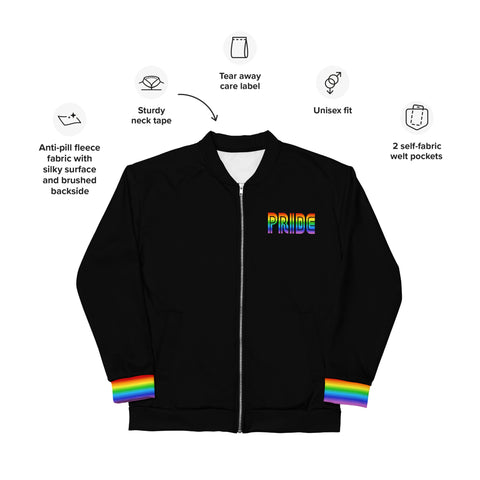 Pride Rainbow Wrist Bomber Jacket