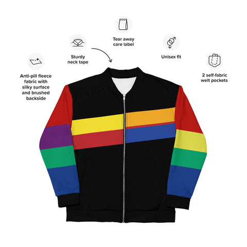 Retro Stripe Bomber Jacket