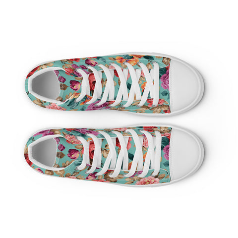Green Roses High Top Shoes