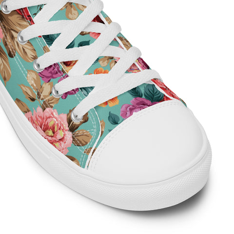 Green Roses High Top Shoes