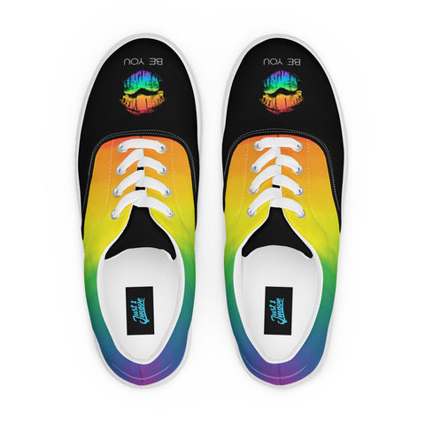 Be You Rainbow Kiss - Lace Up Canvas Shoes