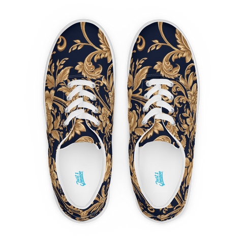 Gold Floral Canvas Shoes